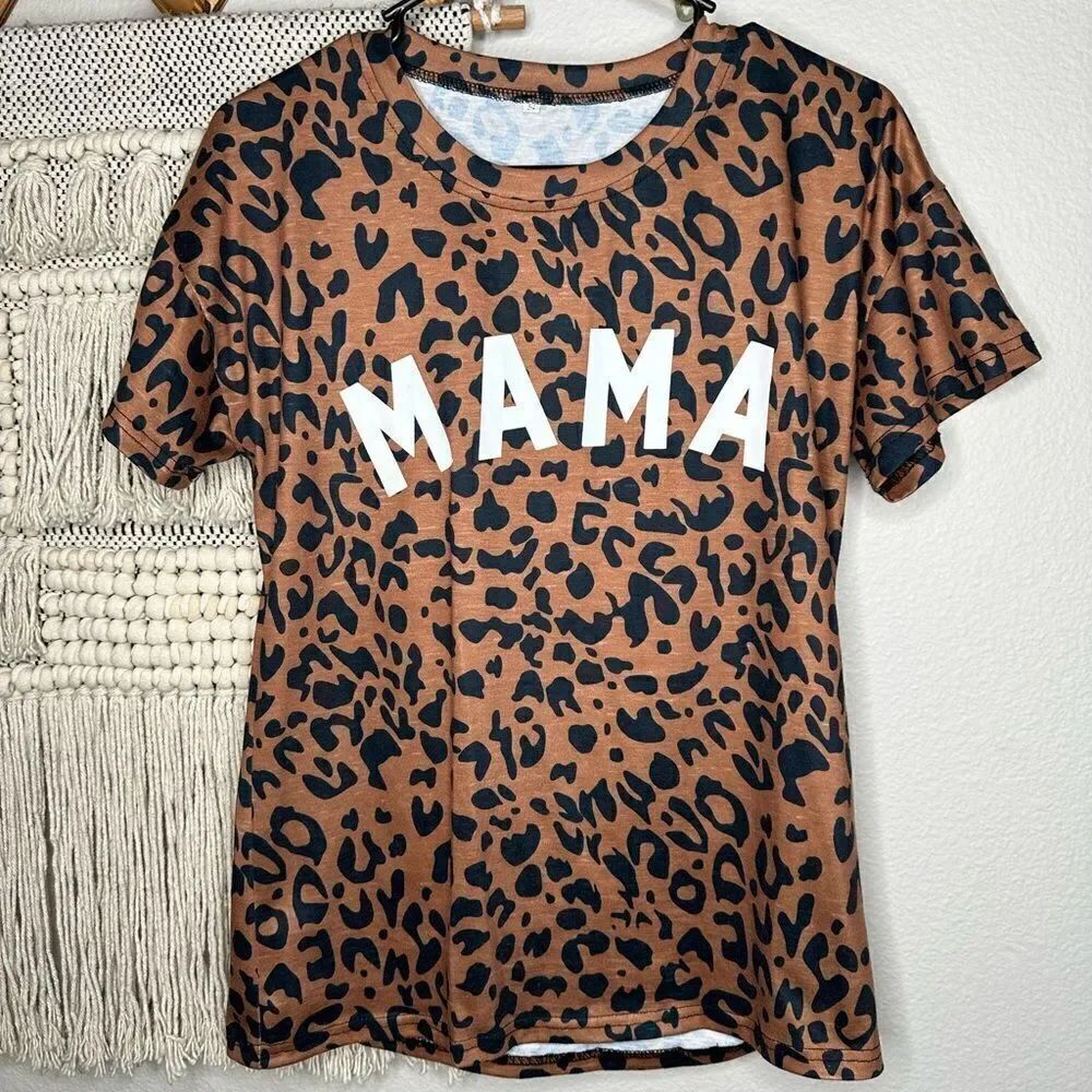 Leopard print MAMA T-shirt
